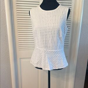 Liz Claiborne White Eyelet Peplum Camisole